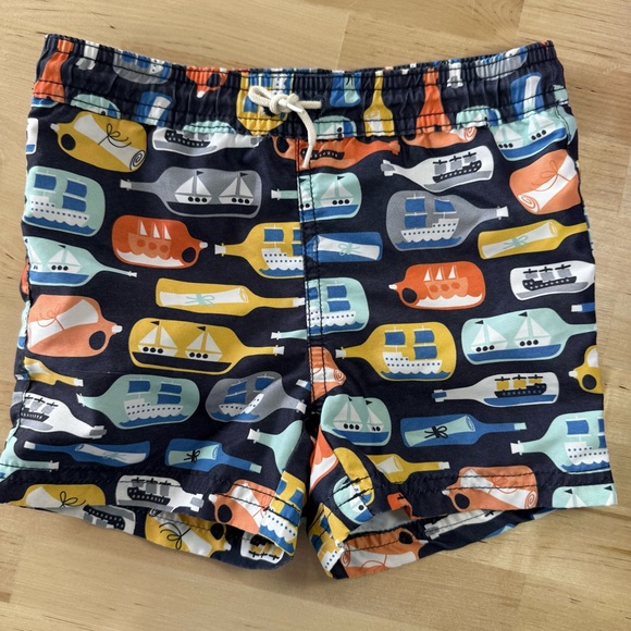🔆 Bundle items 6 for $30 Janie and Jack Colorful Nautical Print Swim Trunks - Picture 1 of 5